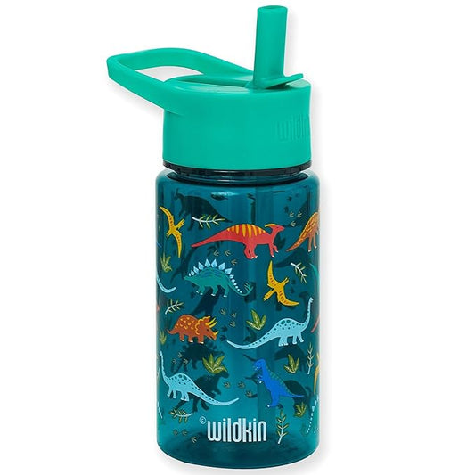 Wildkin Kids 16 Oz Water Bottle – BPA-Free Tritan, Leak-Proof Lid, Durable & Easy to Clean - Jurassic Dinosaurs