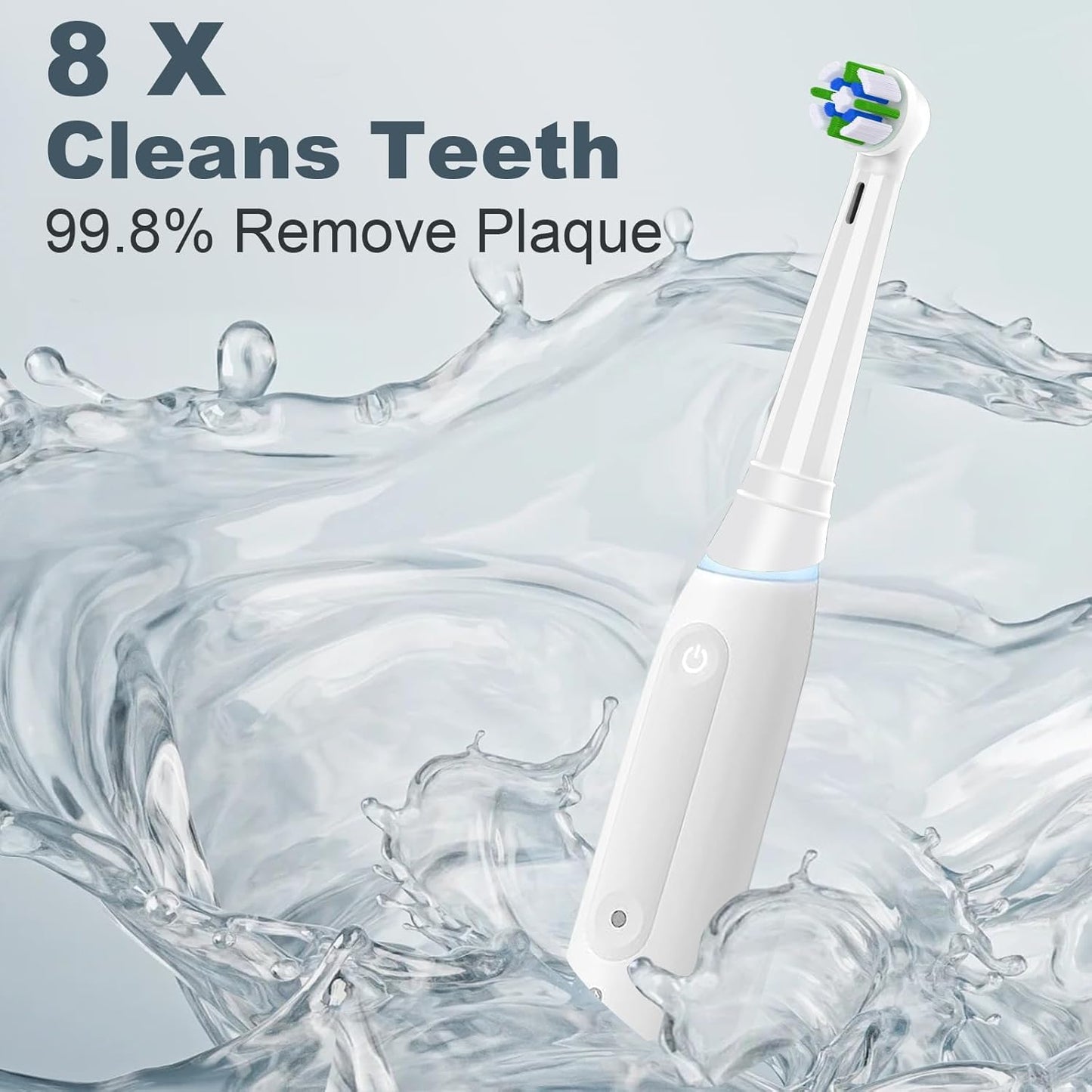 8 PCS IO Replacement Heads Compatible with Oral b IO 2/3/4/5/6/7/8/9/10 Series Electric Toothbrush, Brush Heads Refills Compatible with Oral B IO (White)