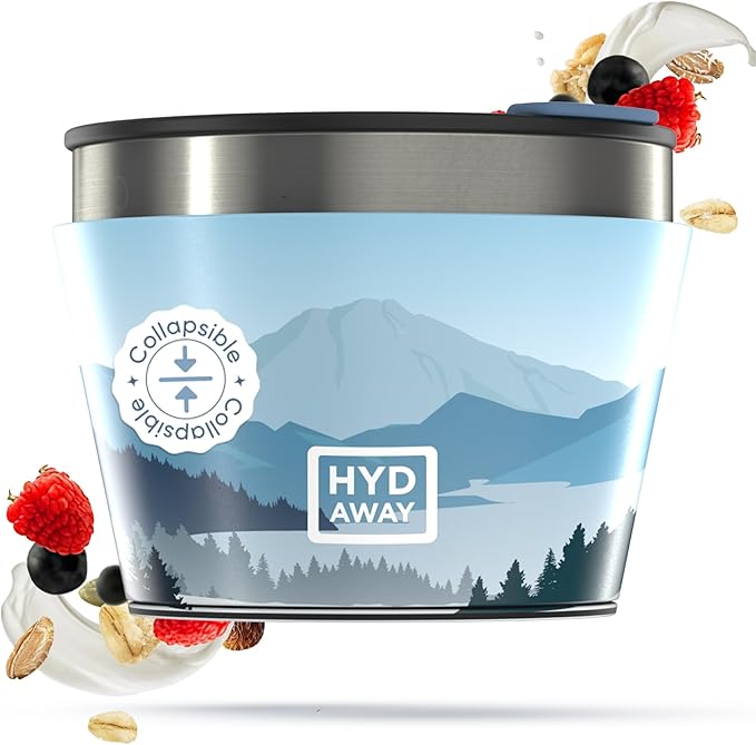 HYDAWAY 1.5-Cup Collapsible Insulated Bowl with Lid - BPA-Free, Leak-Resistant, and Ultra-Compact for Travel, Camping & Everyday Meals