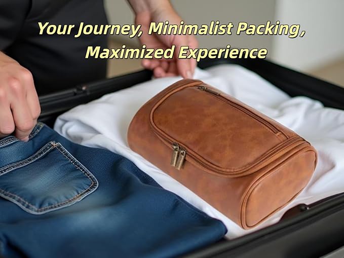 Personalized Small Toiletry Bag for Men,Minimalist Travel Toiletry Organizer Dopp Kit Water-resistant Shaving Bag for Toiletries Accessories,Ideal Chrismas Gifts For Men