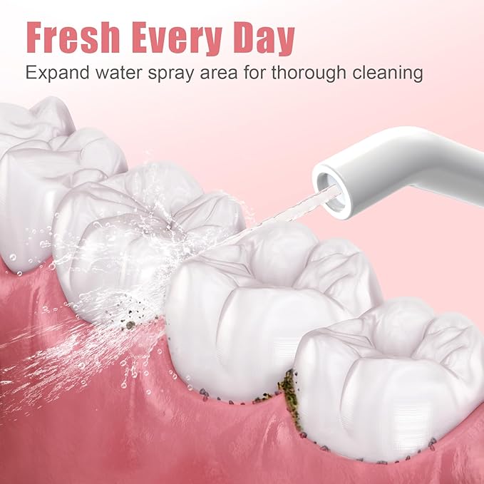 Nicefeel Water Dental Flosser Teeth Pick - Fast Charge Cordless Teeth Cleaner, 3 Modes Portable Oral Irrigator, IPX7 Waterproof Electric Water Dental Flosser for Tonsil Stone, 300ML Tank