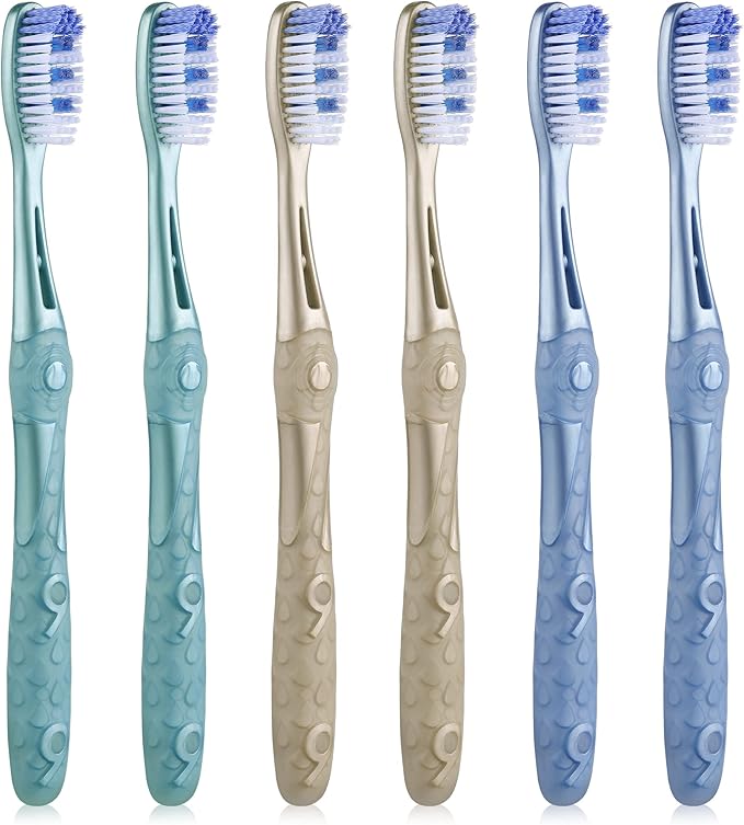 Medium Toothbrushes for Adults, Whitening Toothbrush with Spiral Medium Bristles for Smoke Tea Coffee Stain, Deep Plaque Removal, Rounded Bristle Tips for Gentle Cleaning