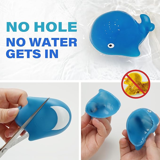 BenBen Bath Toy, 6PCS Color Changing Bath Toys for Kids Ages 1-3, No Holes Baby Bath Toys for Toddlers 2-4, Ocean Sea Animal Bathtub Toys