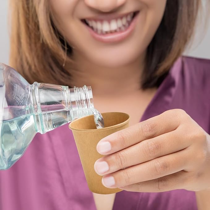 100 Pack 5 oz Paper Cups, Disposable Kraft Bathroom Cups 5 Ounce, Espresso Coffee Hot/Cold Beverage Cups for Home, Kitchen, Party