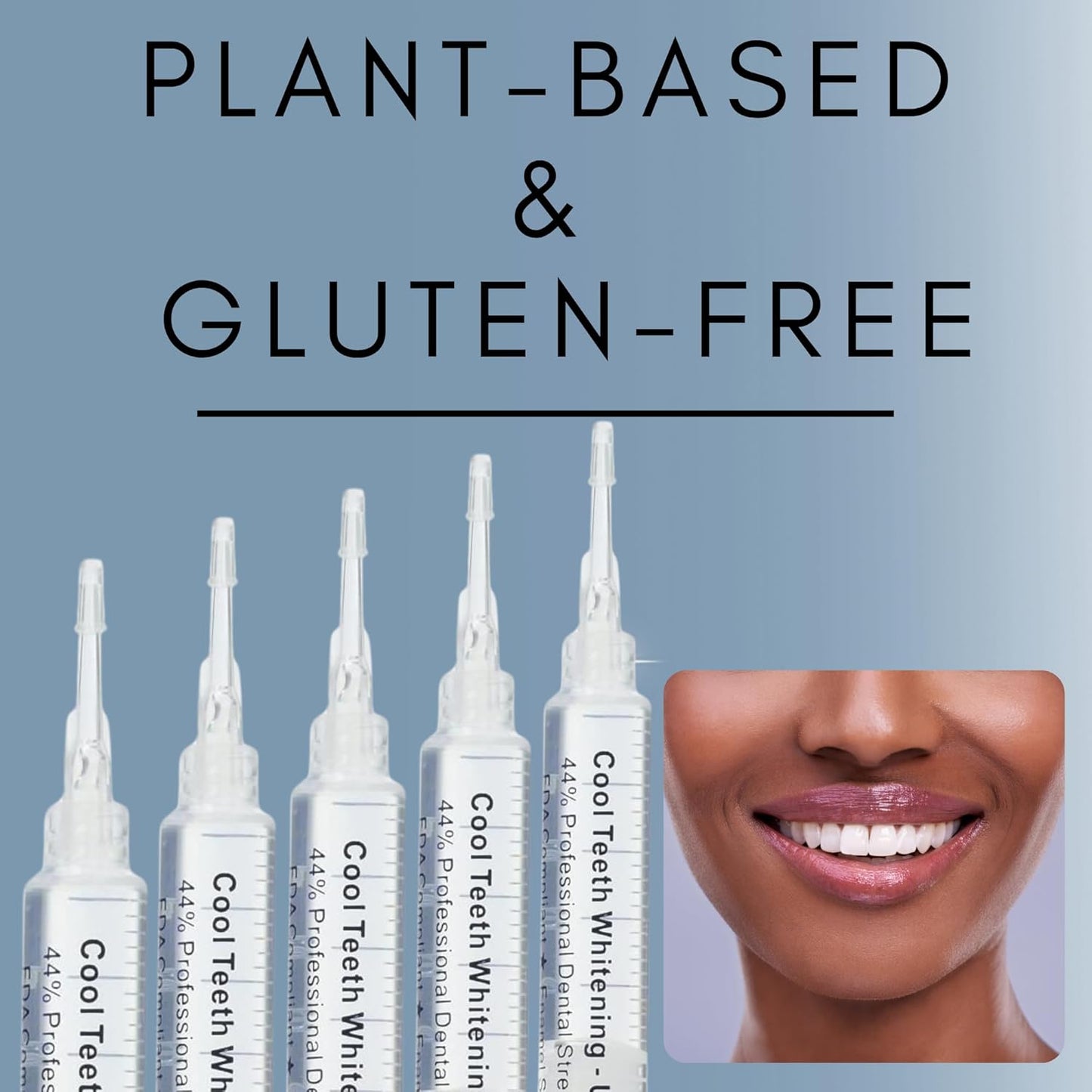 Teeth Whitening Gel for Trays - Professional Strength 44% Carbamide Peroxide, 5 Syringes (50 Treatments) + 2 Trays – Enamel Safe, Removes Coffee & Other Stains