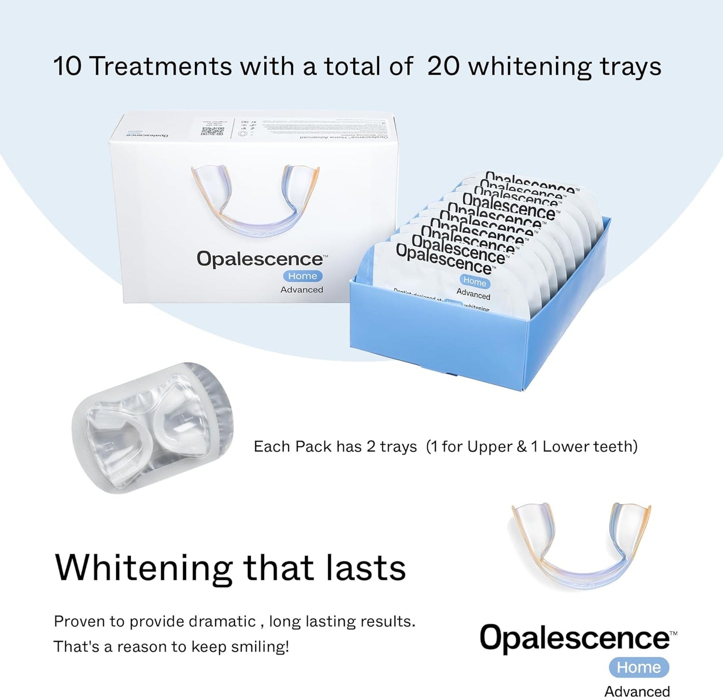 Opalescence GO Home Advanced Teeth Whitening Trays 10% (10 Treatments) Hydrogen Peroxide PF Whitening Prefilled Kit - Developed by Leaders in Professional Whitening - 5821-T