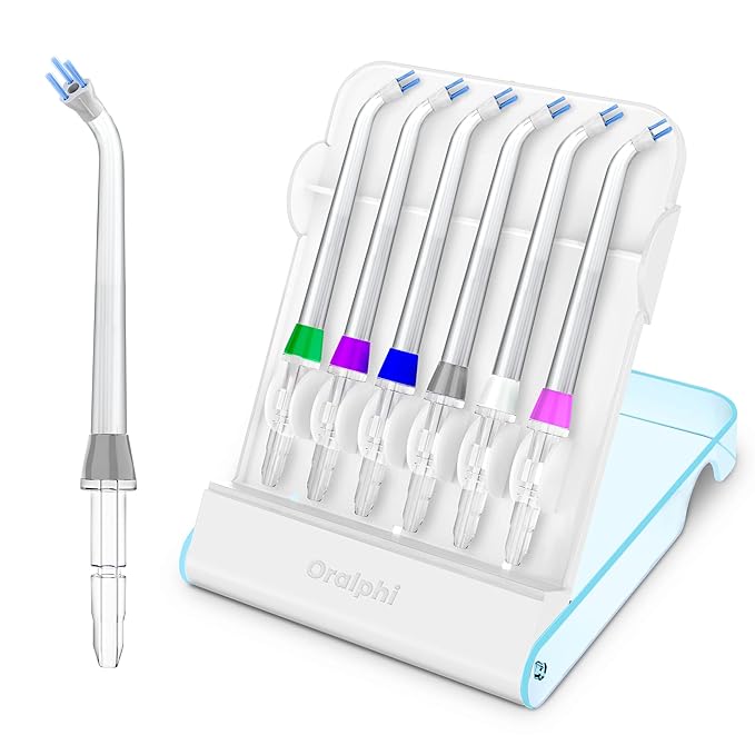 Replacement Tips for Waterpik Water Flosser(6 Plaque Chaser Tips & Storage Case Bundle)