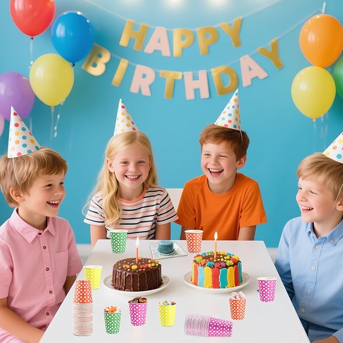 800 Pack 5oz Paper Cups, Multicolor Small Disposable Bathroom Cups Mini for Party, Picnic,Travel and Event, BBQ, 5 Colors