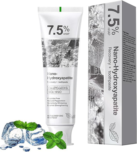 7.5% Hydroxyapatite Toothpaste for Advanced Enamel Protection,Appropriate for Sensitive Teeth,Gentle and Effective Formula,Fresh Mint,4.23 oz
