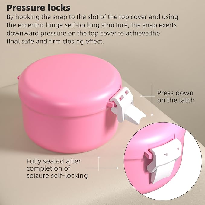 ARGOMAX Leak Proof Retainer Cleaner Case, Denture Cups for Soaking Dentures, Denture Travel Case (Pink+White).
