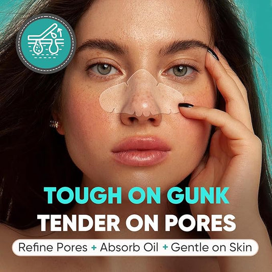 30 Count Nose Pore Patches, Medical-Grade Hydrocolloid Pore Strips, Overnight Oil-Absorbing & Pore-Refining, Pimple Stickers to Absorb Acne Nose Gunk