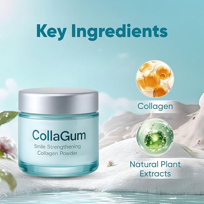 Collabrush Collagen Powder, Collagen+Hydroxyapatite Gum Toothpaste Care Powder, Smile Strengthening CollagenPowder, Protect Gum & Enamel Care