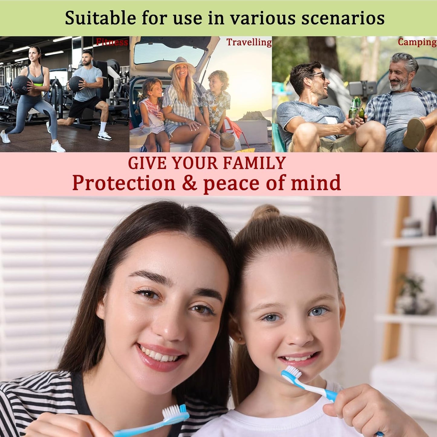 4 PCS Travel Toothbrush Head Covers Caps, Tooth Brush Protector Cap Brush Pod Case Portable Plastic Clip Wall Mounted Hanging Rack Organizer for Bathroom Travel