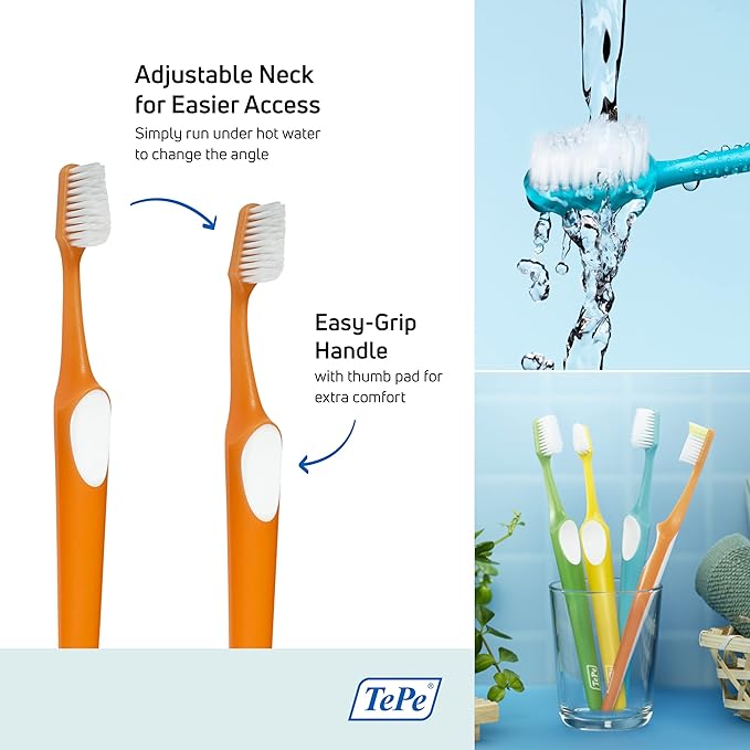 TePe Supreme Compact Soft Toothbrushes – Soft Bristle Toothbrush 1 Pk