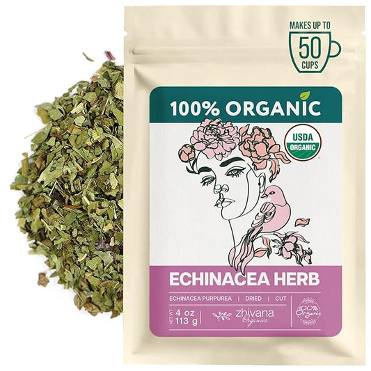 Echinacea Tea Loose Leaf (4 oz.) - Organic Echinacea Herb - Equinacea Organica - Great for Seasonal Changes - Supports Faster Recovery
