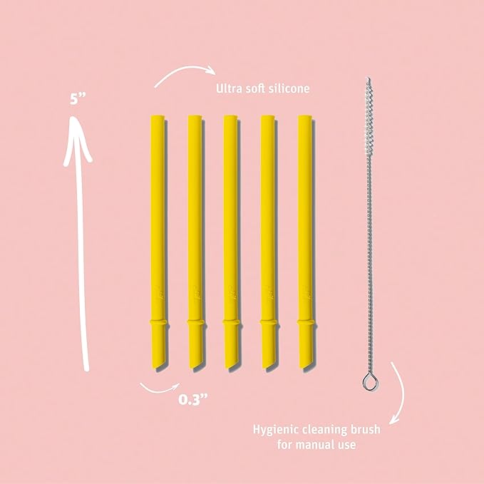 Avanchy Silicone Training Sippy Cup with Straw Lid – Tiny Cup for Babies 6+ Months to Toddlers 1 Year Old – 5 oz Infant Water Cup for Baby Led Weaning, Pink + 5 Reusable Straws