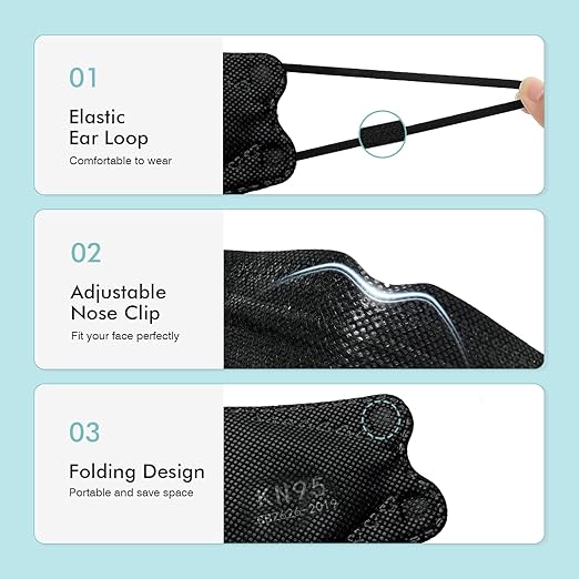 LEMENT KN95 Face Masks,50 Pack Breathable Cup Dust Disposable Masks For Adult,Teenager