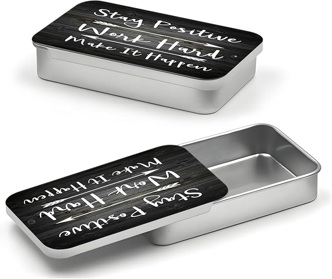 Portable Dental Floss Case, Refillable Cute Travel Floss Dispenser for Men & Women, Pocket Travel Floss Picks Case for Purse, Backpack, Bag Black Stay Positiver