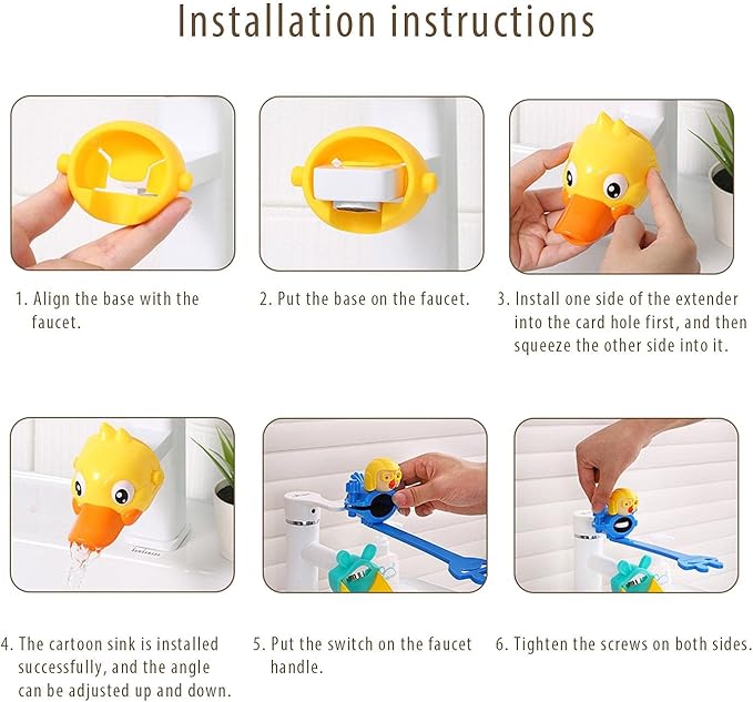 Naysku Cartoon Faucet Extender, Safety Faucet Extender for Children Toddler Kids Hand Washing Baby Kids Hand Wash Helper Bathroom Sink, Silicone Faucet Extender Extender