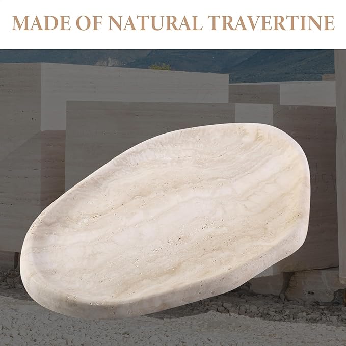 Koville Luxurious Natural Marble Vanity Tray, Cloud Shape Serving Stone Key Tray for Home Decor, 10" x 7" Marble Storage Trays for Bathroom, Stone Plate Holder for Perfume, Candle and Jewelry