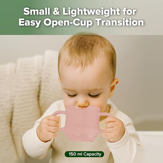 haakaa Silicone Toddler Cups, BPA Free Drop-Proof Training Cups for Baby 6 Months+, 5 Ounce (Blush)