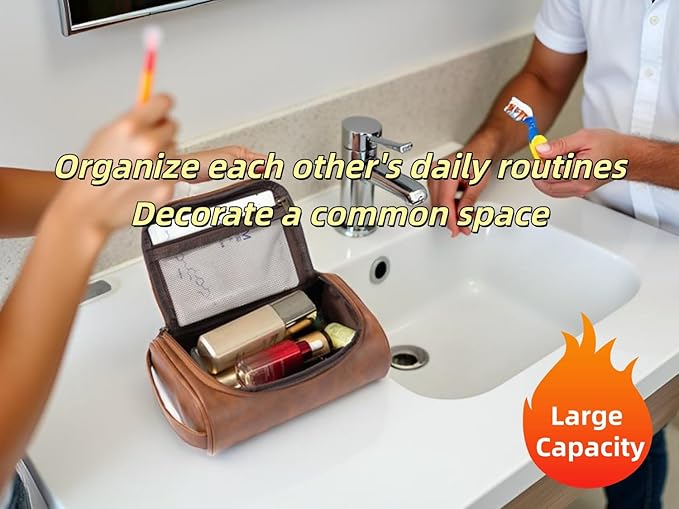 Personalized Small Toiletry Bag for Men,Minimalist Travel Toiletry Organizer Dopp Kit Water-resistant Shaving Bag for Toiletries Accessories,Ideal Chrismas Gifts For Men