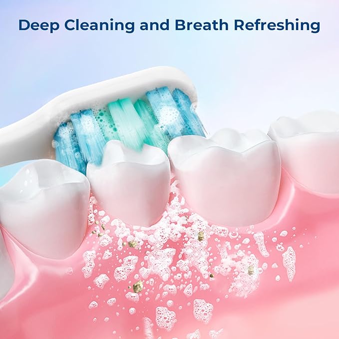 Soft Bristle Toothbrush, Micro Nano Flossing Toothbrushes with Multi-Layered Shaped Bristles for Whiten Teeth and Removes Plaque, Designed for Sensitive Teeth & Gums-White Head