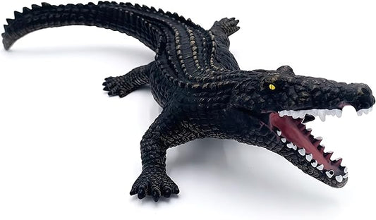 Gemini&Genius Crocodile Toys, Wildlife World Soft Plastic Animals Jungle Animal Alligator Action Figure Great for Educational, Cake Topper, Swim, Bath Toys, Stocking Stuffers for Kids