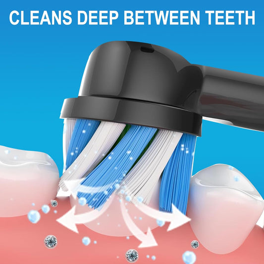 Replacement Toothbrush Heads for Oral B Pro 1000 Replacement Heads,Braun Replacement Brush Heads Refill Compatible with Genius X,Smart 1500,Pro 5000,8 Count,Black