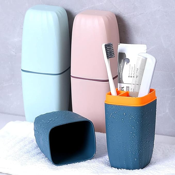Toothbrush Cup Toothbrush Holder with Cover Travel Boothbrush Holder Portable Toothbrush Case and Carrier for Bathroom School Business Trip