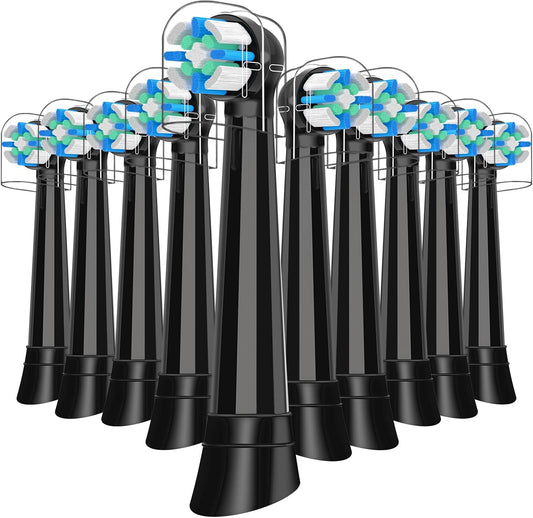 10 Pack Replacement Heads Compatible with Oral B IO 2/3/4/5/6/7/8/9/10/Deep Clean Series Electric Toothbrush, Brush Heads Compatible with Oral B IO for Teeth Cleaning (Black)