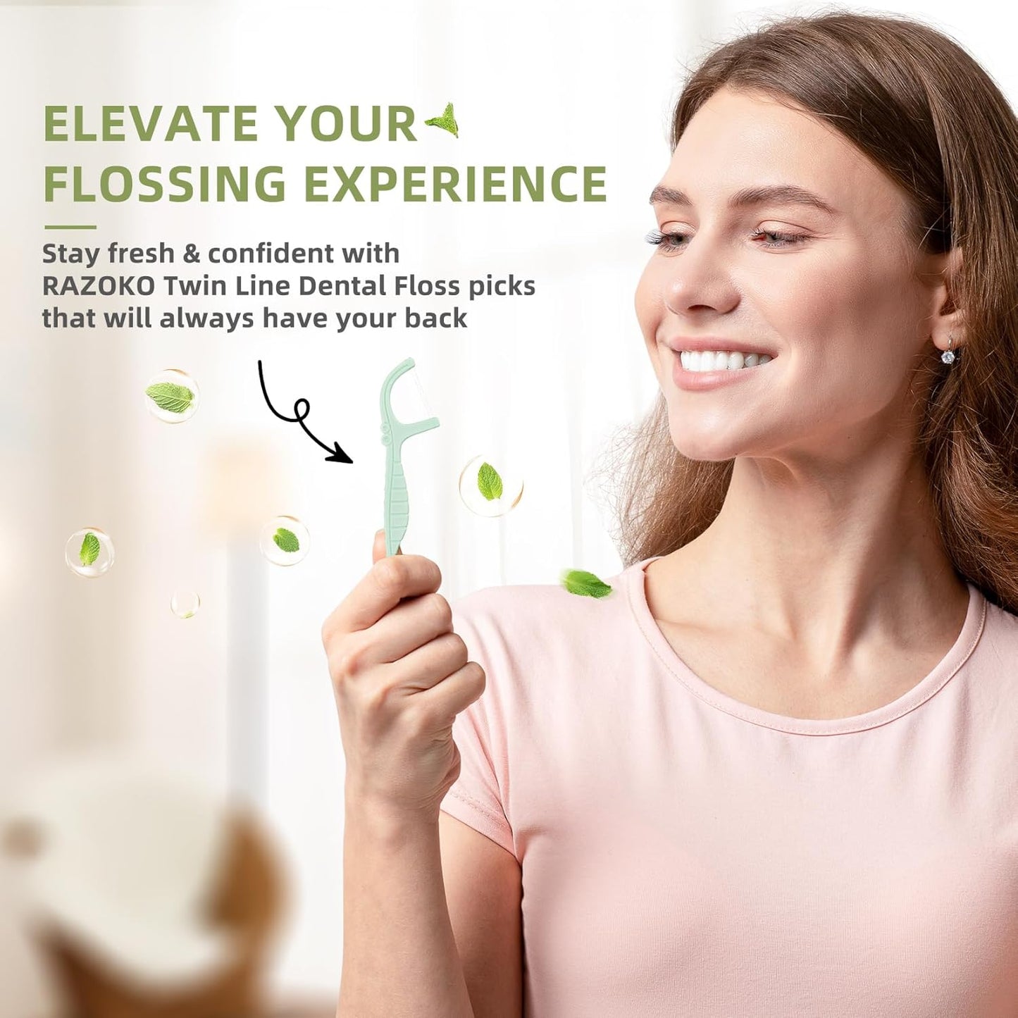 Dental Floss Picks Extra Strong Flosser Pick Toothpicks Fresh Mint (10 Count (Pack of 2))