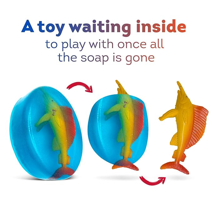 Relaxcation 1 Soap Bar For Kids With Toy Inside Cute Dragon Surprise - Natural Green Apple Kids Soap - Safe For Skin - For Hand, Face and Body Wash - Handmade in USA