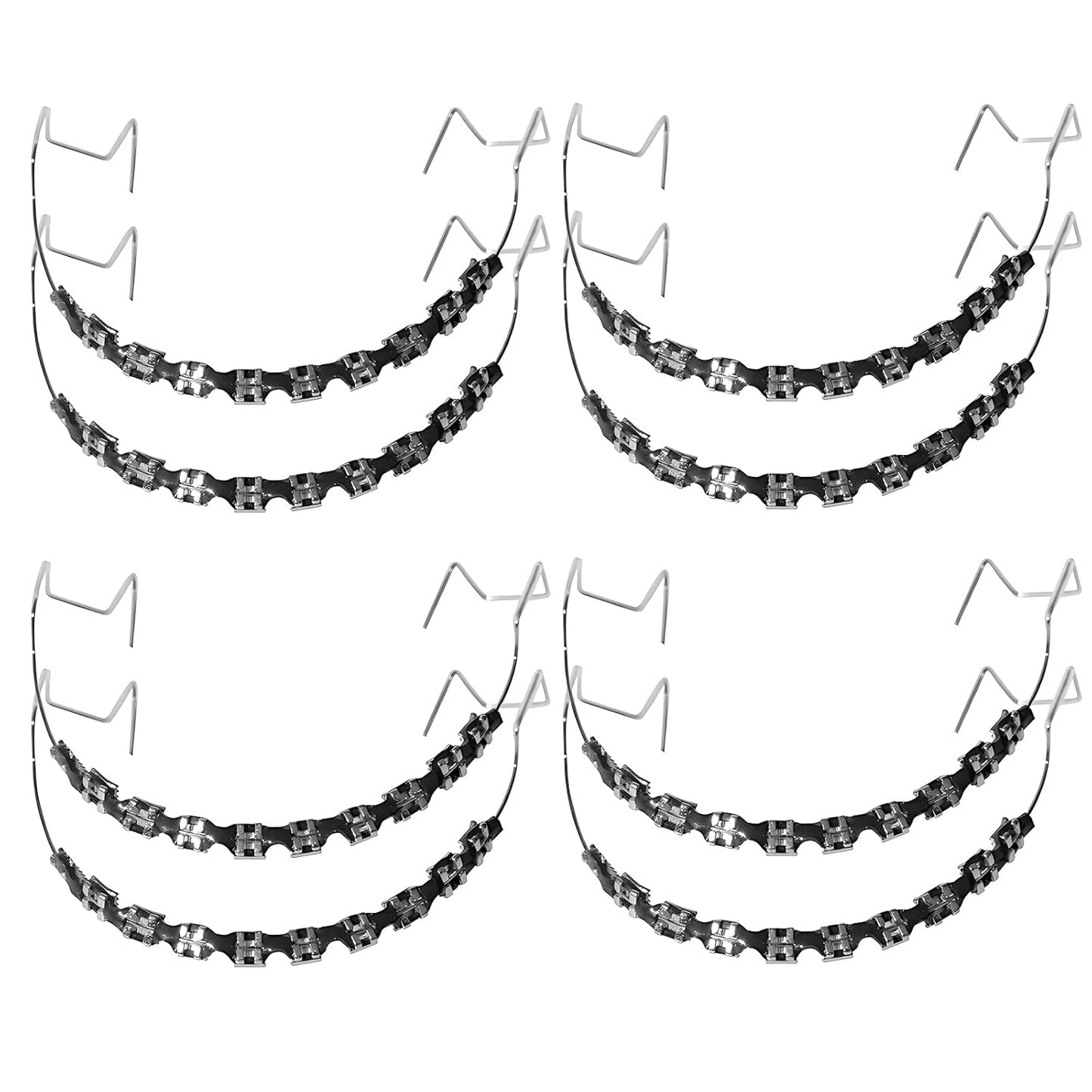 4 Pair of Temporary Tooth Decoration, Teeth Retainer Practical Brackets para Dientes Sturdy Retenedores de Dientes Ortodoncia Props for Dental Students to Practice (Black)