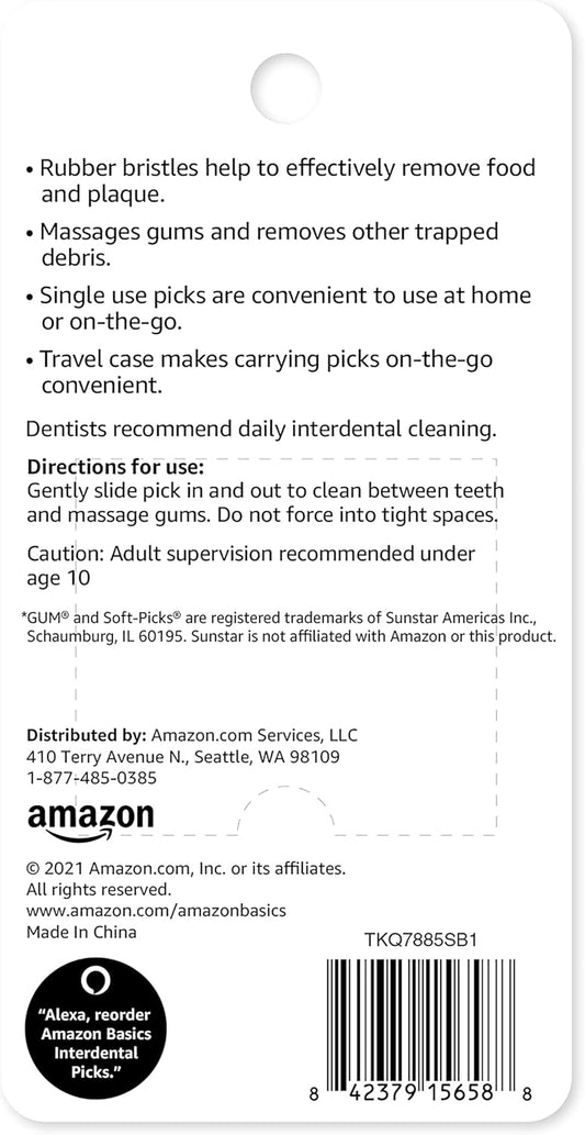 Amazon Basics Interdental Picks, 100 Count, 1 Pack