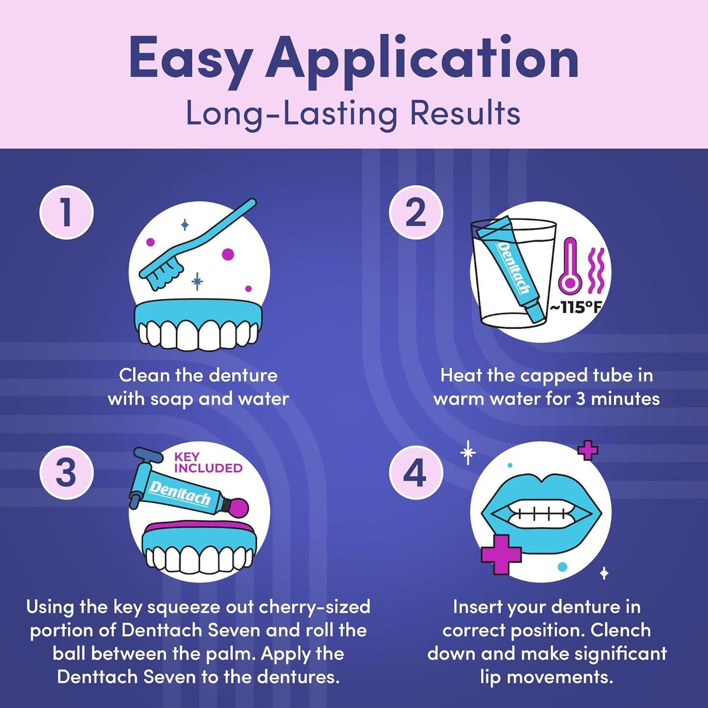 Denture Adhesive, Thermoplastic Denture Adhesive, Cushion and Reliner, Comfortable, Secure Denture Grip for Up to 7 Days, Non Glue, Zinc Free, Long Holding Denture Reliner (Pack of 5)