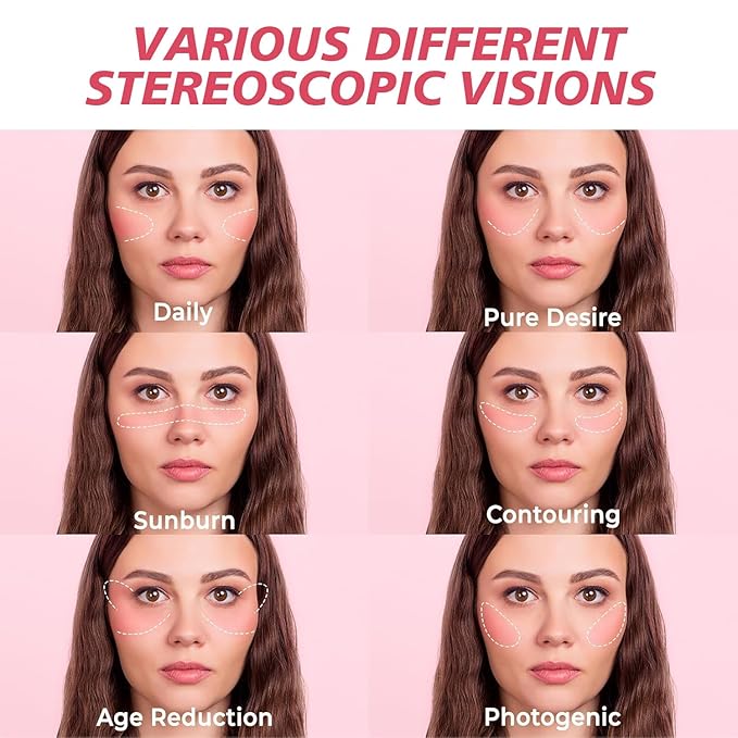 Blush Palette, Long Lasting Waterproof Matte Powder Blush, Buildable Smooth Blendable Color with Natural Finish, Perfect for Daily Makeup and Every Look(03 PEACH SHINE)