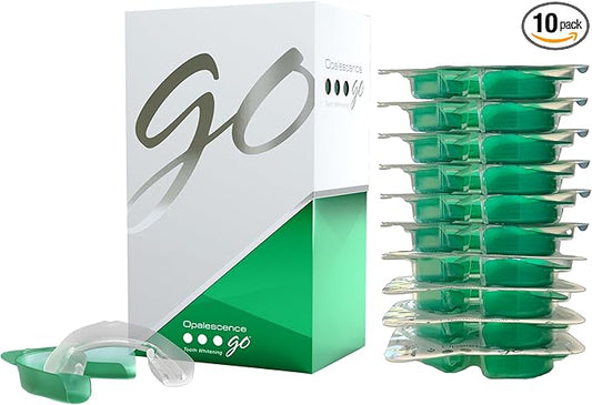 Opalescence Go 10% - Prefilled Teeth Whitening Trays Kit (10 Treatments) - 10% Hydrogen Peroxide - Mint Made by Ultradent Products. Go Teeth Whitening Kit -Mint- GO10-5193-1
