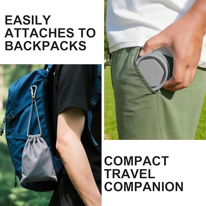 Collapsible Water Cup 6oz/180ml - Collapsible Cup - Silicone Collapsible TravelCup - Silicone Folding Camping Cup with Lids - Foldable Drinking Cup - for Travel, Camping, Hiking, Outdoor Sports