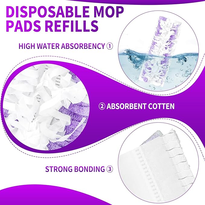 25 Count Disposable Pads for Swiffer Power Mop,Replacement for Swiffer Mopping Pads Refills Compatible with Swiffer Power Mop Pads,Multi-Surface Safe on All Finished Floors Cleaning