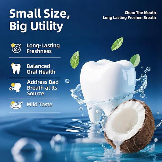 RAZOKO Mouthwash Travel Size-Portable Fresh Mint Packets,Alcohol & Fluoride Free Mouthwash,Disposable Oral Care Strips (0.41 Fl Oz (Pack of 20), Coconut)