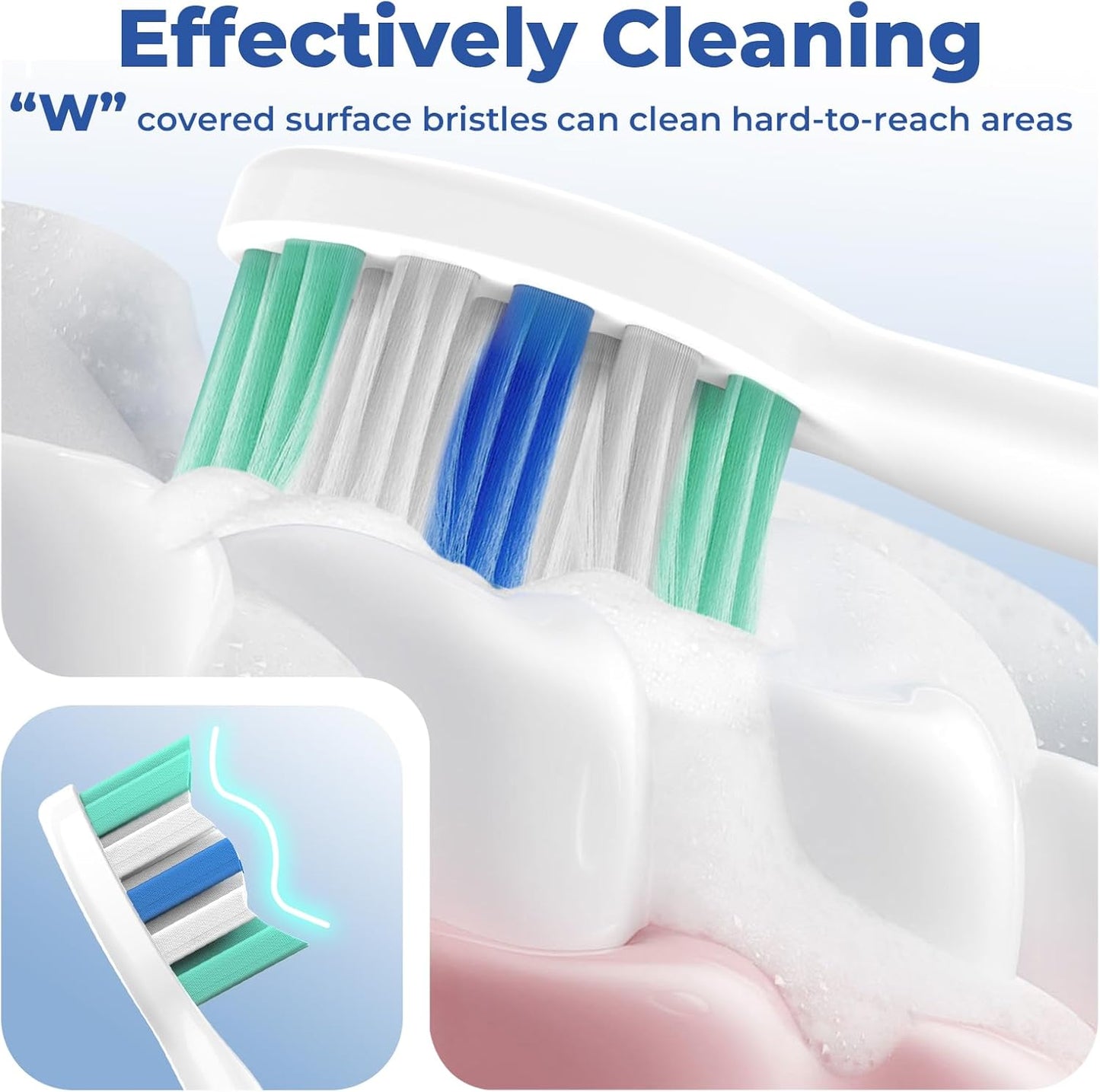 Replacement Heads for Philips Sonicare: Replacement Brush Head Compatible with Philips Sonicare - Toothbrush Heads Soft Compatible with DiamondClean, FlexCare, ProtectiveClean and More, 8 Pack