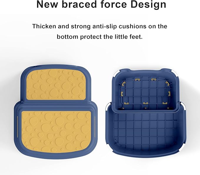 Toddler Step Stool for Kids - Non-Slip 2 Step Stool for Potty Training & Bathroom Sink, Dual Height 9.5", Sturdy Safety Nursery Stool for Kitchen & Toilet (Includes 2 Ducks)