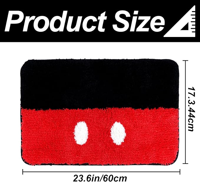 Mouse Eyes Bath Mat for Bathroom Non Slip, Kids Bath Rug - Soft, Plush Microfiber Bath Rug, Cute Bathroom Rugs Machine Washable (Christmas, Birthday)