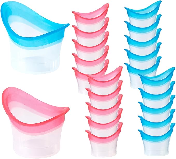 20pcs Eye Wash Cups Cleaner Eye Wash Kit for Rinse Portable Care Tool with Storage Container Silicone Eye Wash Cup for Quick Cleaning Relief Tired Dust Cleaning Makeup Irritants