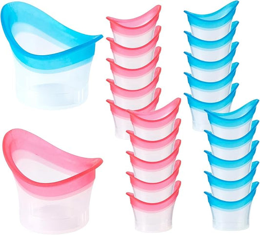 20pcs Eye Wash Cups Cleaner Eye Wash Kit for Rinse Portable Care Tool with Storage Container Silicone Eye Wash Cup for Quick Cleaning Relief Tired Dust Cleaning Makeup Irritants