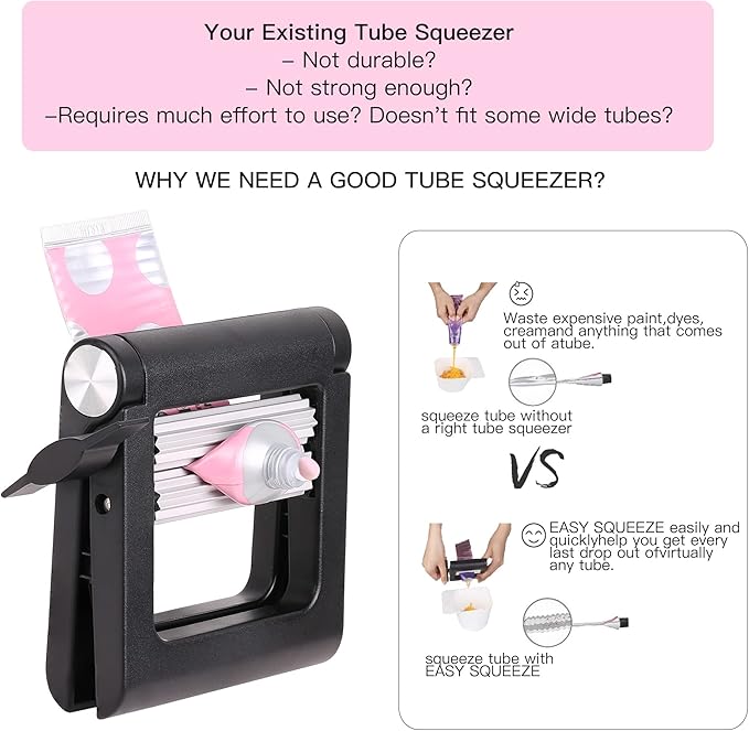 PERFEHAIR Paint Tube Squeezer Wringer Tool, Daily Living Rolling Metal Tube Squeeze Roller for Toothpaste, Hair Color, Paint Tube, Hand Cream, Artist, Painter