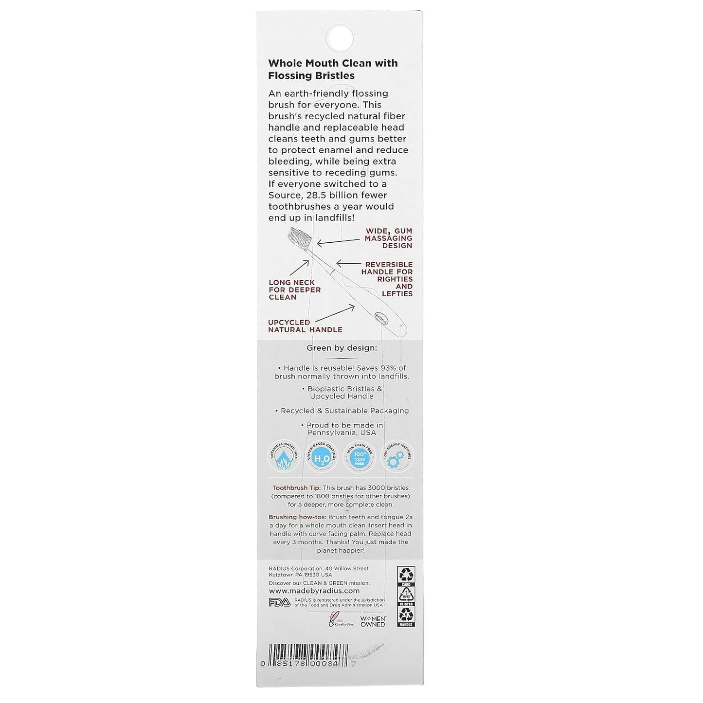 RADIUS Source Floss Super Soft Toothbrush, 1 EA