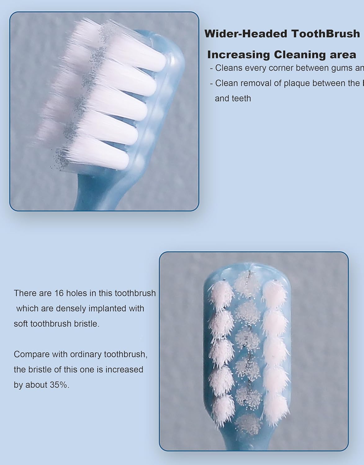 V-Shaped Orthodontic Toothbrush Dental Brush for Braces, for Kids/Teens/Adult, for Sensitive Teeth, for Delicate Gums, Soft Bristles, Toothbrush for Braces, with Tongue Cleaner, Blue, 3pcs