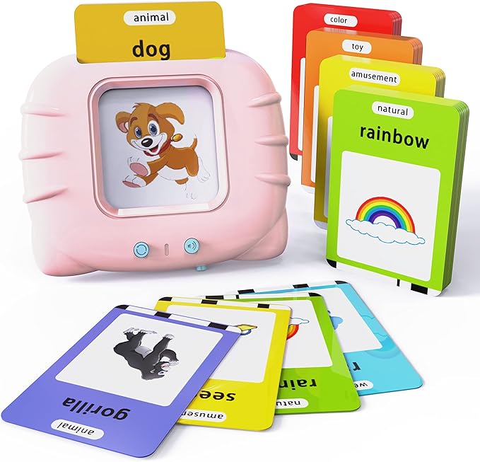 Lapare Audible Learning Toy with Music for Toddler Age 1 2 3 4 5, 520 Sight Words Talking Flash Cards Toy for Girls to Learn Alphabet Number Color Shapes and More